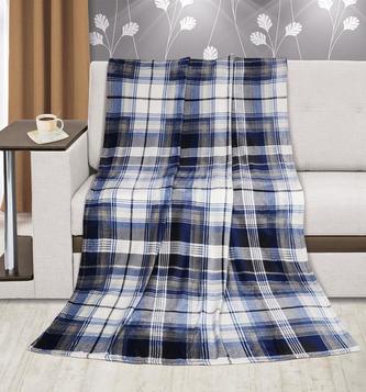 Přikrývka  Kemping PLUS - modré čtverce - 150x200 cm