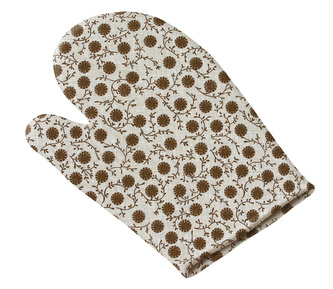 Kuchyňská chňapka - hnědé bambulky - chňapka 28x18 cm