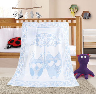 NELA dětská deka - sova modrá - 100x140 cm