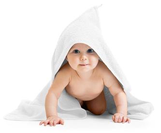 Froté osuška s kapuckou - bílá - 80x80 cm