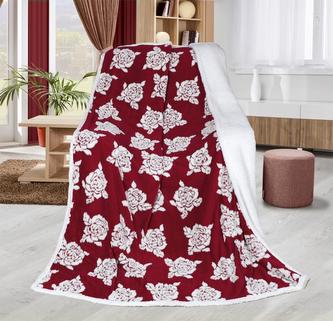 Přikrývka BERÁNEK - vínová růže - 150x200