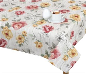 Ubrus EMA - růže na dřevě - 100x100 cm