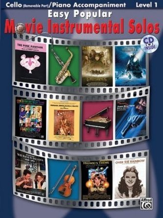 Easy Popular Movie Instrumental Solos, w. Audio-CD, for Cello and Piano Accompaniment