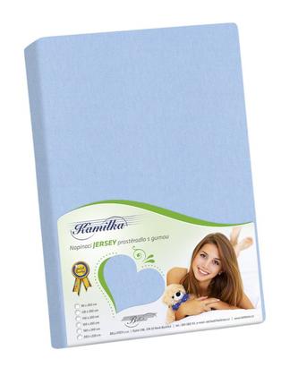 Prostěradlo jersey - světle modrá - 180x200 cm