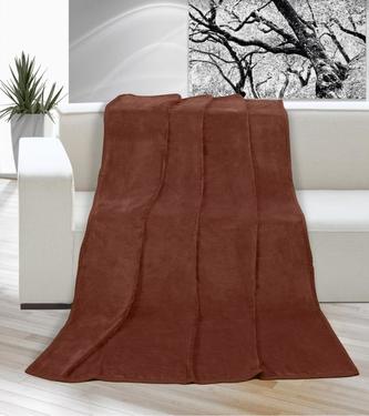 Přikrývka Korall micro jednolůžko - hnědá - 150x200 cm