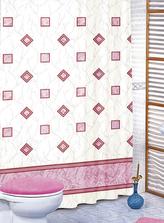 Koupelnové závěsy - růžové čtverce - 180x200 cm