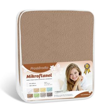 Prostěradlo Mikroflanel - hnědá - 90x200 cm