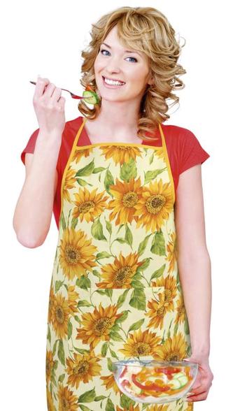 Kuchyňská zástěra GITA - květ slunečnice - zástěra 67x84 cm