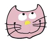 Kuchyňská podložka - kočička růžová - 10x10 cm