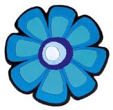 Kuchyňská podložka - květ modrý - 10x10 cm