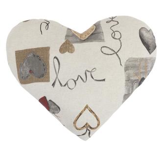 SRDCE - zavěšená srdce na režné - 42x48 cm