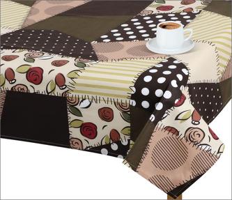 Ubrus GITA - hnědý patchwork - 70x70 cm