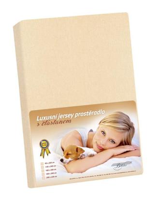 Jersey s elastanem - béžová - 200x220 cm