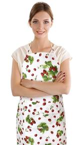 Kuchyňská zástěra EMA - jahody a třešně - zástěra 67x84 cm