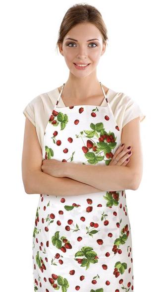Kuchyňská zástěra EMA - jahody a třešně - zástěra 67x84 cm