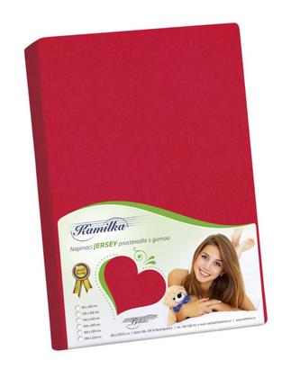 Prostěradlo jersey - červená - 100x200 cm