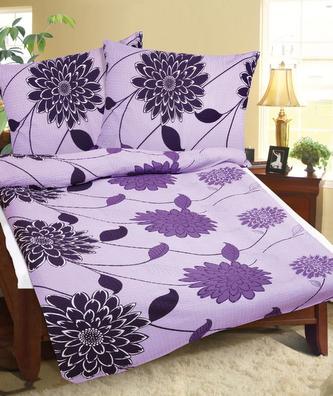 Povlečení krepové - Fialový květ - 140x220,70x90 cm