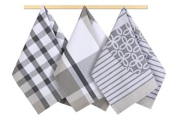 Kuchyňské utěrky - proužek šedobílý - 50x70 cm