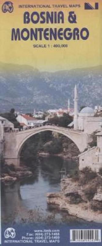 International Travel Map ITM Bosnia & Montenegro