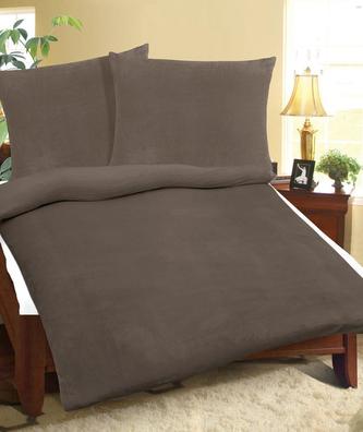 Povlečení MIKROFLANEL - Uni šedohnědá - 140x200,70x90 cm