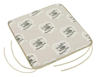 Sedák IVO hladký - srdce černé s krajkou - 40 x40 cm