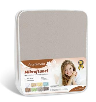 Prostěradlo Mikroflanel - světle šedá - 180x200 cm