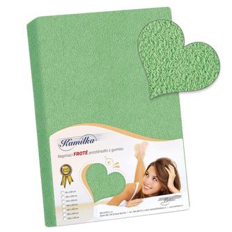 Prostěradlo froté - zelená - 100x200 cm