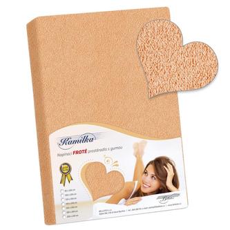 Prostěradlo froté - lososová - 140x200 cm