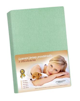 Jersey s elastanem - sv zelená - 160x200 cm