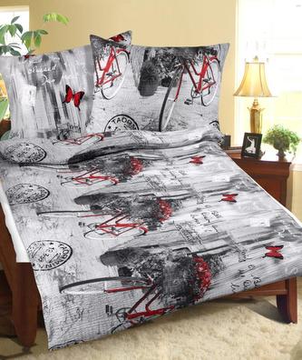 Povlečení krepové - šedá romantika - 140x200,70x90 cm