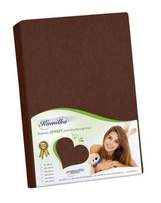 Prostěradlo jersey - tmavě hnědá - 90x200 cm