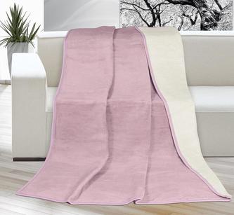 Přikrývka KIRA PLUS  - NOVÁ BARVA - smetanová/starorůžová - 150x200 cm