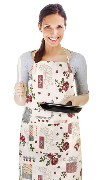 Kuchyňská zástěra EMA - květ růže - zástěra 67x84 cm