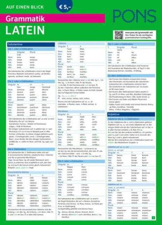 PONS Grammatik auf einen Blick, Latein