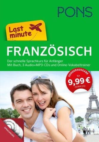 PONS Last minute Französisch, Buch, 3 Audio+MP3-CDs und Online-Vokabeltrainer