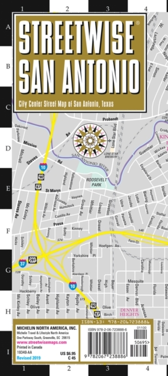 Streetwise Map San Antonio - Laminated City Center Street Map of San Antonio