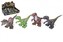 Dinosaurus se světelnými efekty 14cm plast na natažení mix barev
