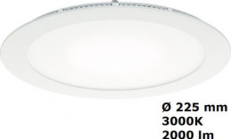 ZOE tenký zapuštěný downlight 210 2000lm 22W 3000K IP44