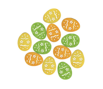 Dřevěná vajíčka 4cm - žlutozelená 12ks