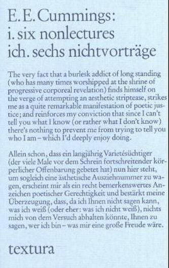 Ich. sechs nichtvorträge. i. six nonlectures