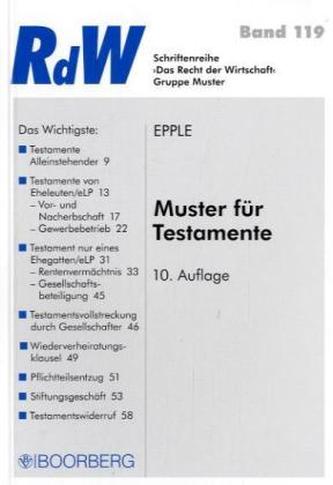Muster für Testamente