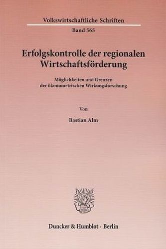 Erfolgskontrolle der regionalen Wirtschaftsförderung
