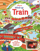 Wind-up Train, w. 4 Slot-together tracks and a model train