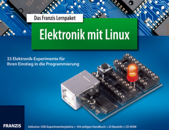 Das Franzis Lernpaket Elektronik mit Linux, 1 CD-ROM + USB-Experimentierplatine + 104-seitiges Handbuch + 25 Bauteile