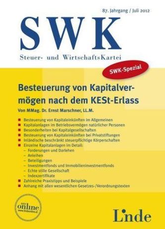 Besteuerung von Kapitalvermögen nach dem KESt-Erlass