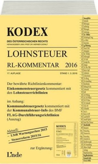 KODEX Lohnsteuer Richtlinien-Kommentar 2016 (f. Österreich)