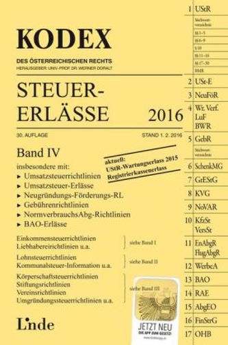 KODEX Steuer-Erlässe 2016  (f. Österreich). Bd.4