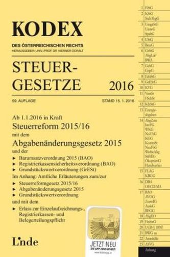 KODEX Steuergesetze 2016 (f. Österreich)