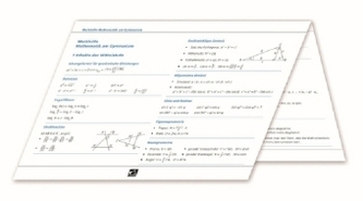 Merkhilfe Mathematik am Gymnasium, Falttafel mit Formeln