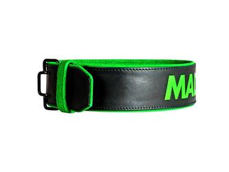 Fitness opasek kožený quick trny MFB302 - black/green XL